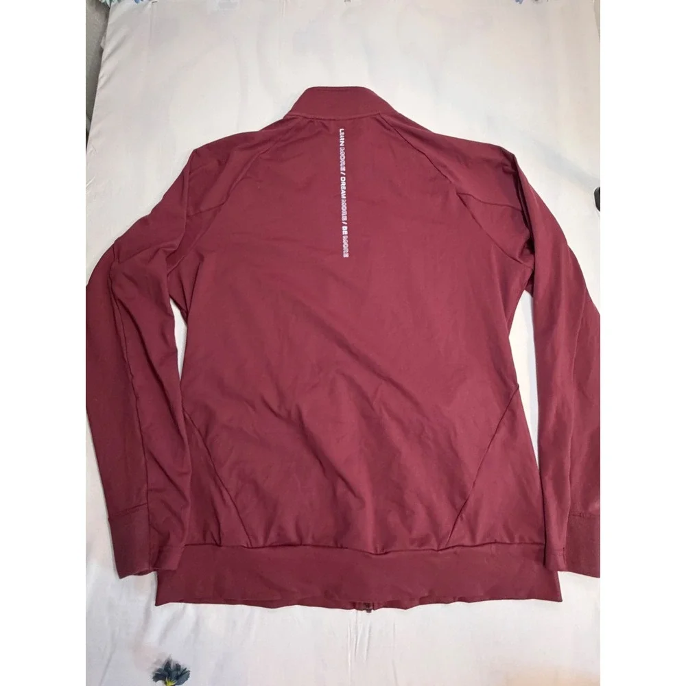 Alphalete Mens XL Maroon Full Zip Performance Track Jacket Mock Neck Burgundy